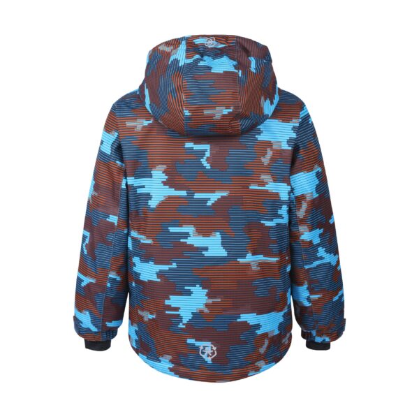 KURTKA COLOR KIDS SKI JACKET AOP, AF 10.000, BLUE/BROWN