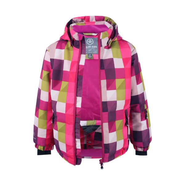 KURTKA COLOR KIDS SKI JACKET AOP, AF 10.000, FESTIVAL FUCHSIA