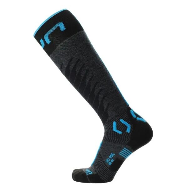 SKARPETY UYN MAN SKI ONE MERINO SOCKS ANTHRACITE/TURQUISE