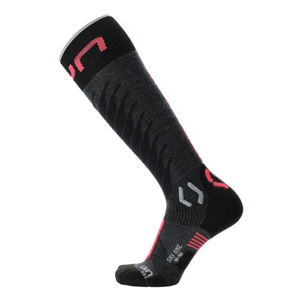 SKARPETY UYN LADY SKI ONE MERINO ANTHRACITE PINK