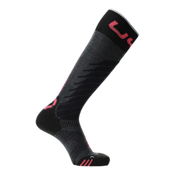 SKARPETY UYN LADY SKI ONE MERINO SOCKS ANTHRACITE/PINK