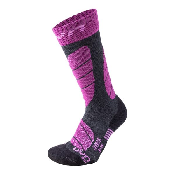 SKARPETY UYN SKI JUNIOR ANTHRACITE MELANGE/VIOLET