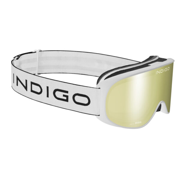 biale gogle na narty idnigo zlota szyba