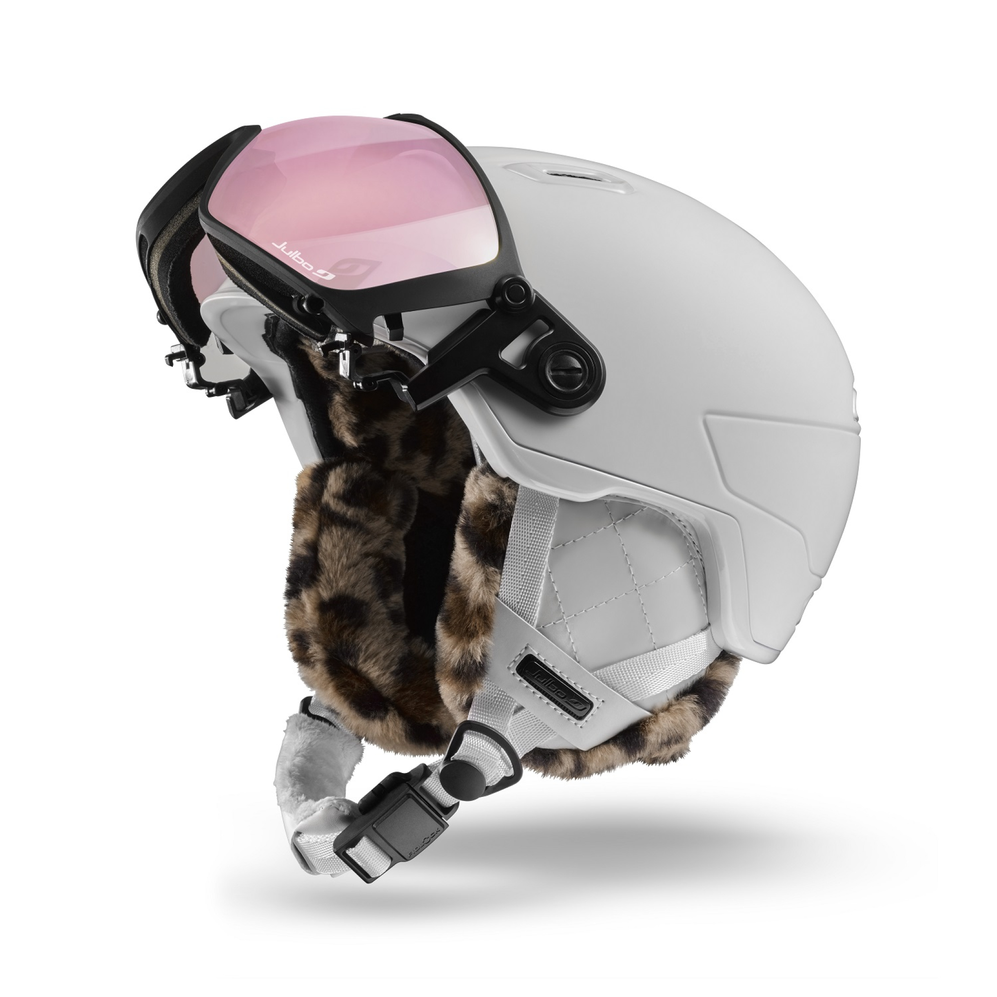 kask narciarski biały z szybą fotochromatyczna julbo